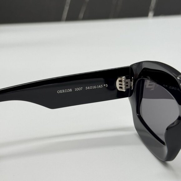 NEW OFF-WHITE OERI138 CHARLOTTE 1007 SUNGLASSES UNISEX BLACK SQUARE EYEWEAR - Picture 10 of 11